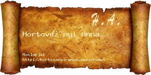 Hortoványi Anna névjegykártya